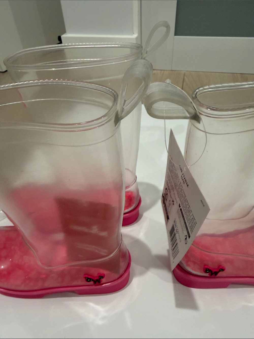 American Girl Clear Pink Ombre Floral Rain Boots - Picture 3 of 3